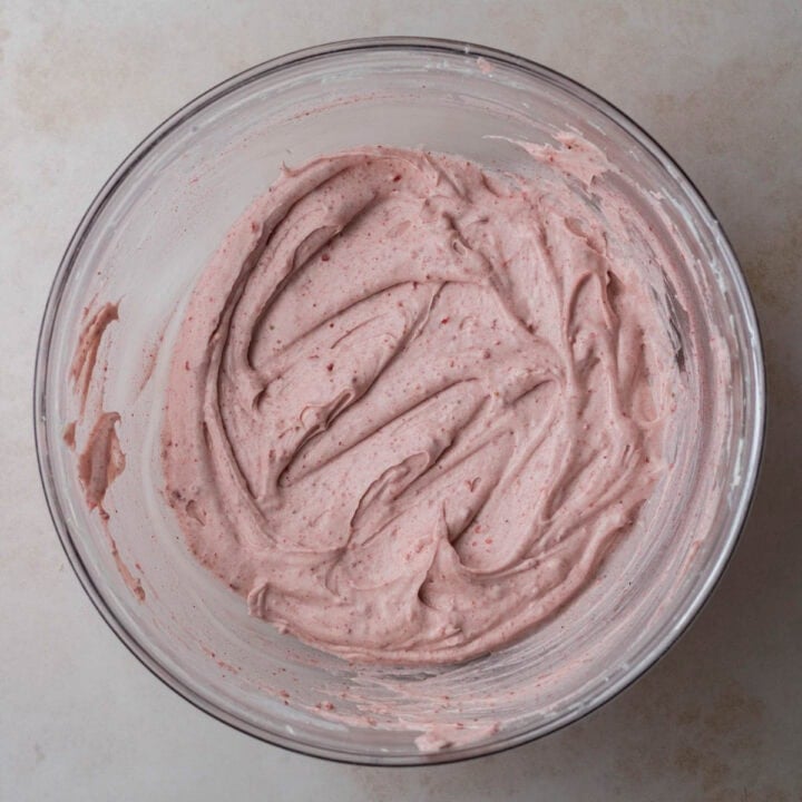 frosting once mixed in with strawberries