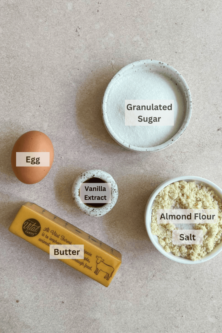 ingredients for frangipane for almond blondies