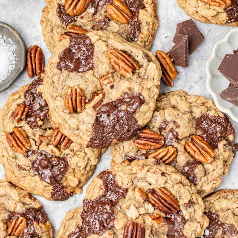 banana pecan cookies with chocolate chips
