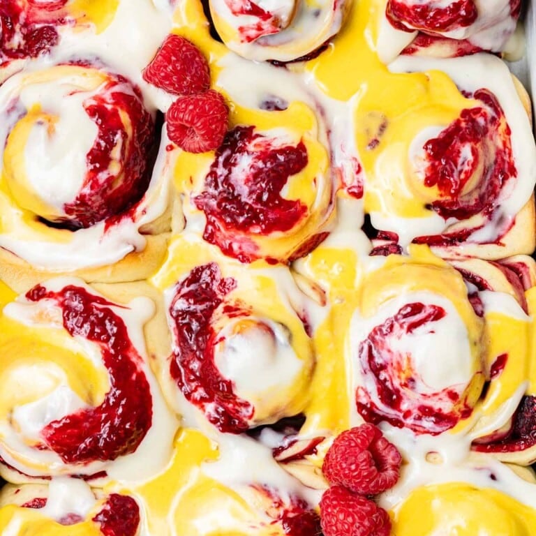 raspberry almond rolls