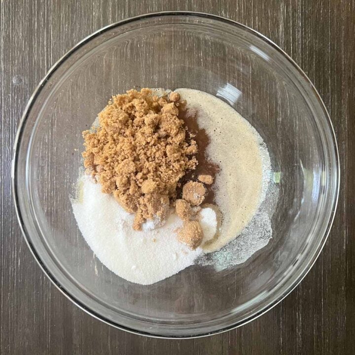 combine the brown butter and sugar in a bowl and mix