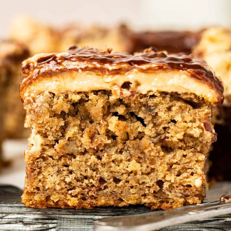 banana cake with peanut butter cream cheese frosting