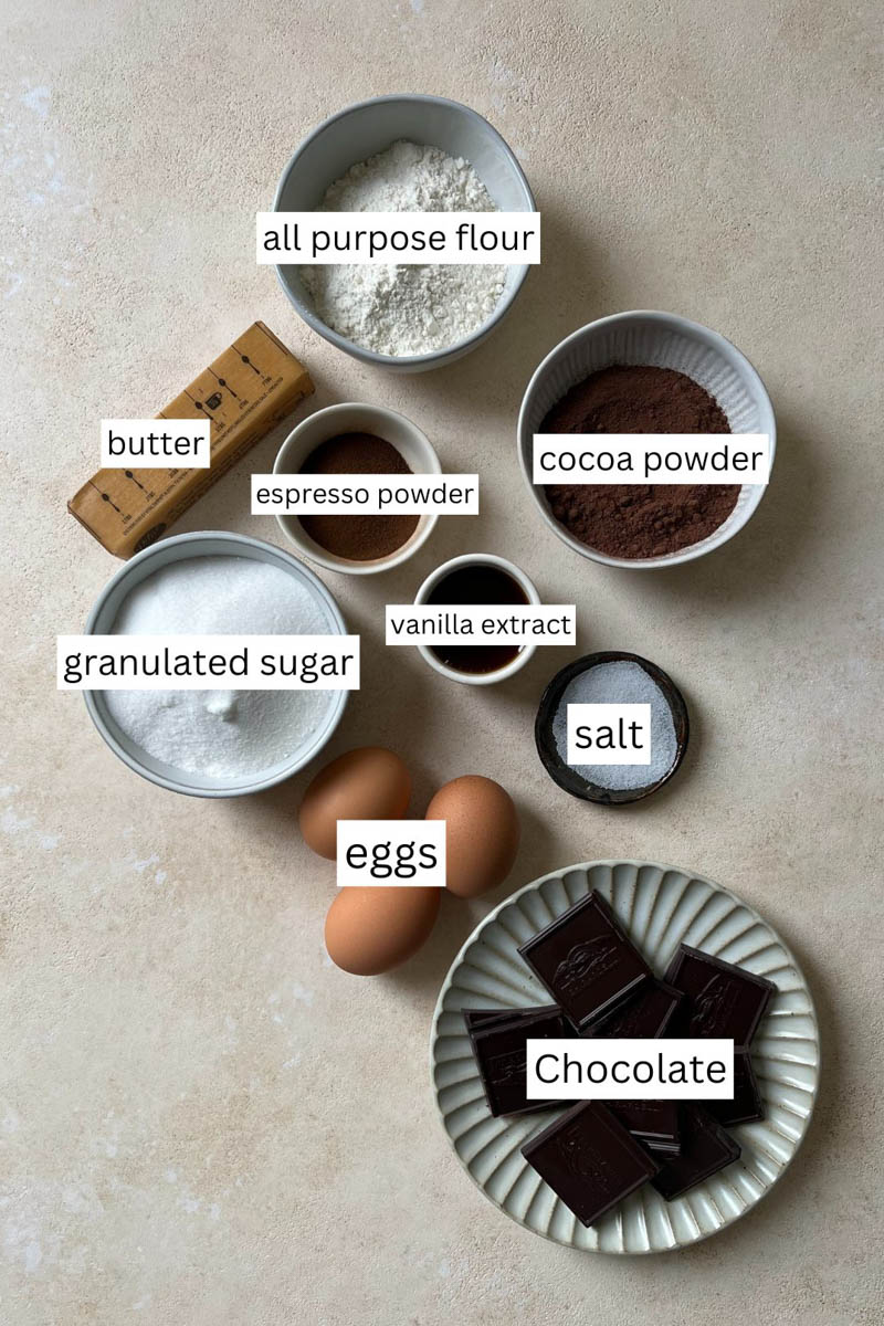 espresso brownies ingredients