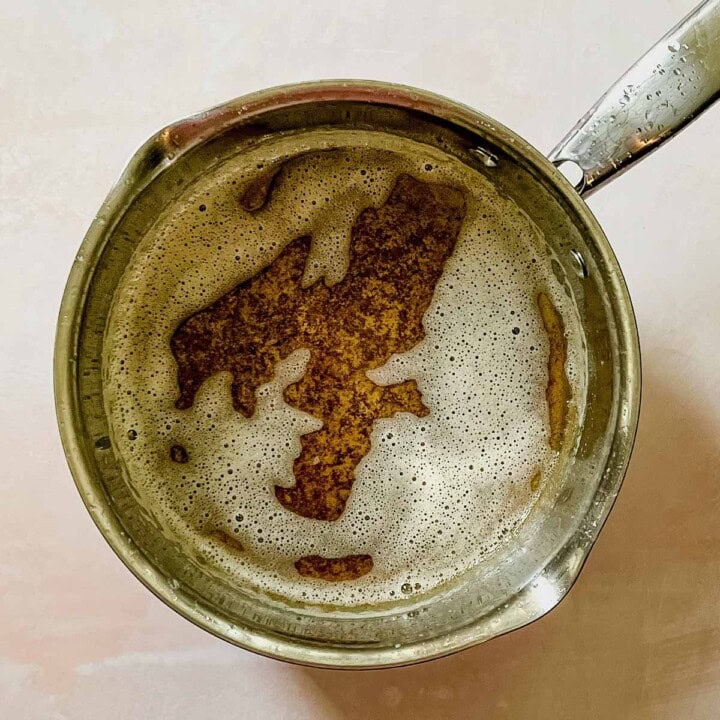 brown the butter in a sauce pan