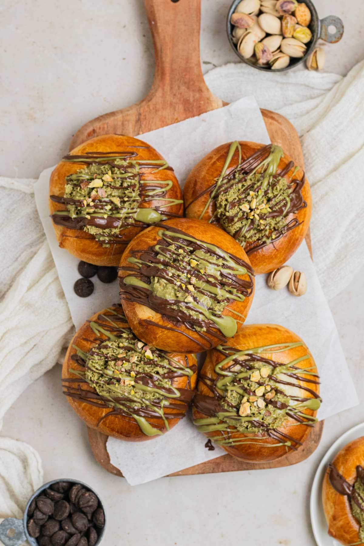 Brioche Buns with Dubai Chocolate Filling