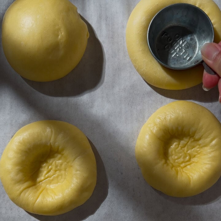 creating indents in brioche buns