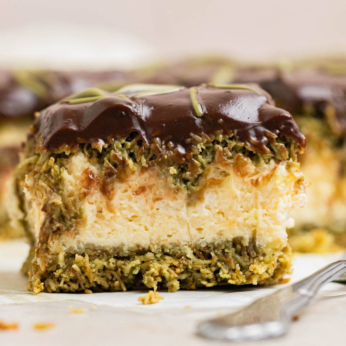Dubai Chocolate Cheesecake Bars-image