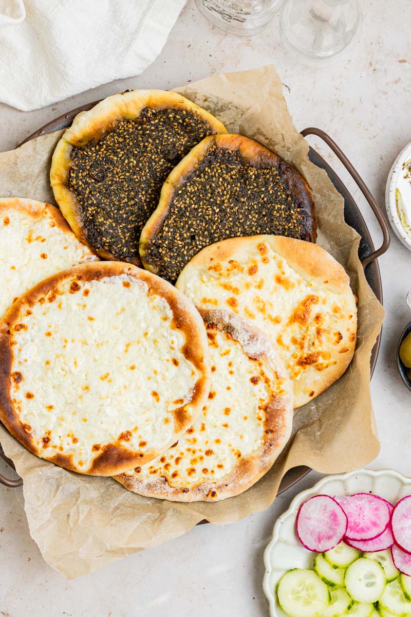 Manakeesh with za'atar and cheese