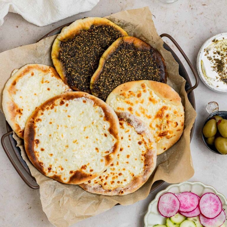 Manakeesh with za'atar and cheese
