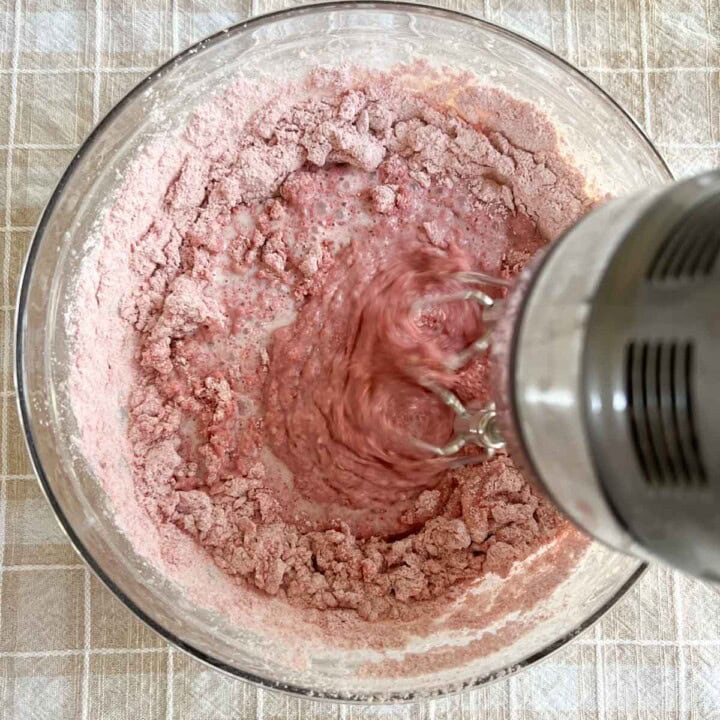 mixing the dry ingredients and milk