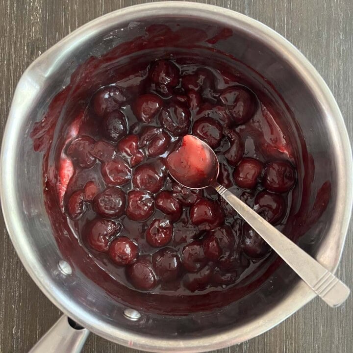cherry compote after cooking