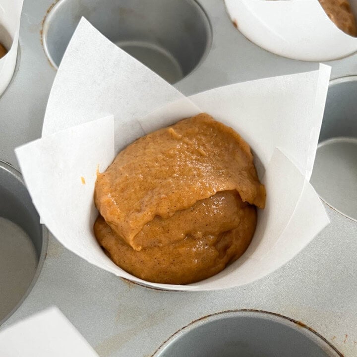 Scoop batter into the prepared muffin pan