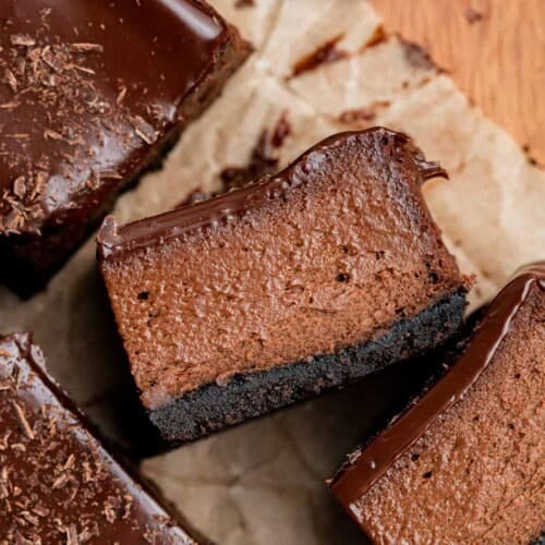 chocolate cheesecake bars feature